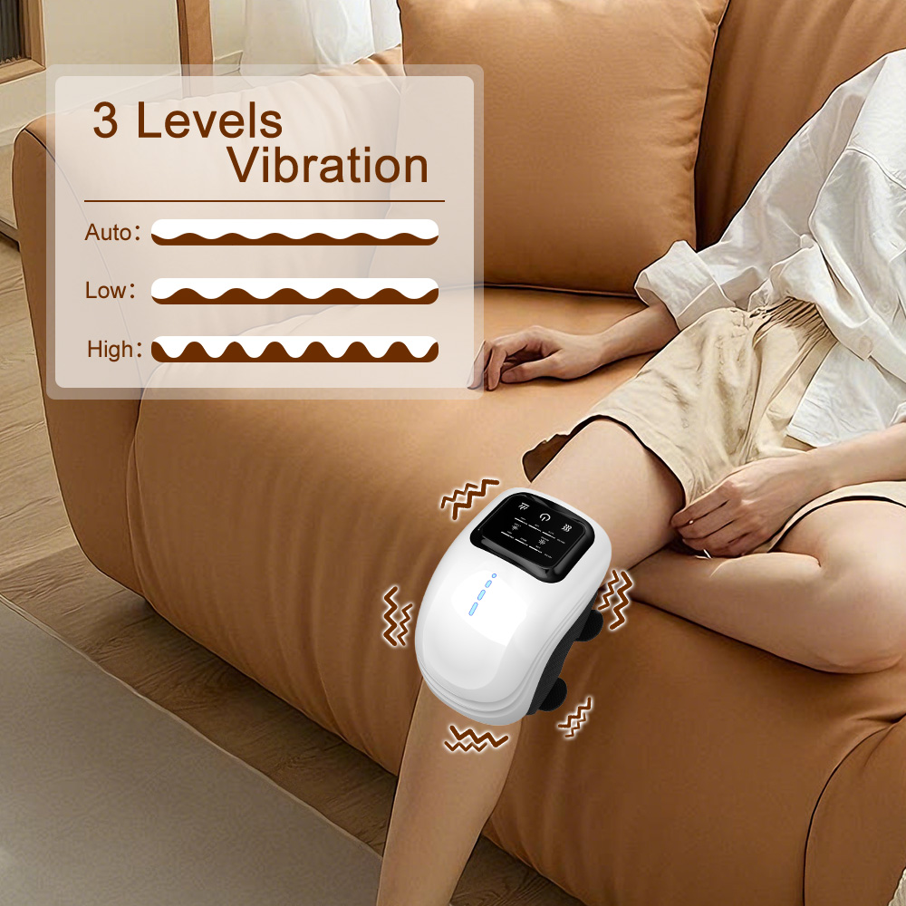Smart Knee Wrap - 磁気式スマートヒーター内蔵、家庭用、ワイヤレス、USB給電式、空気圧式電気マッサージ機能付き膝マッサージャー。