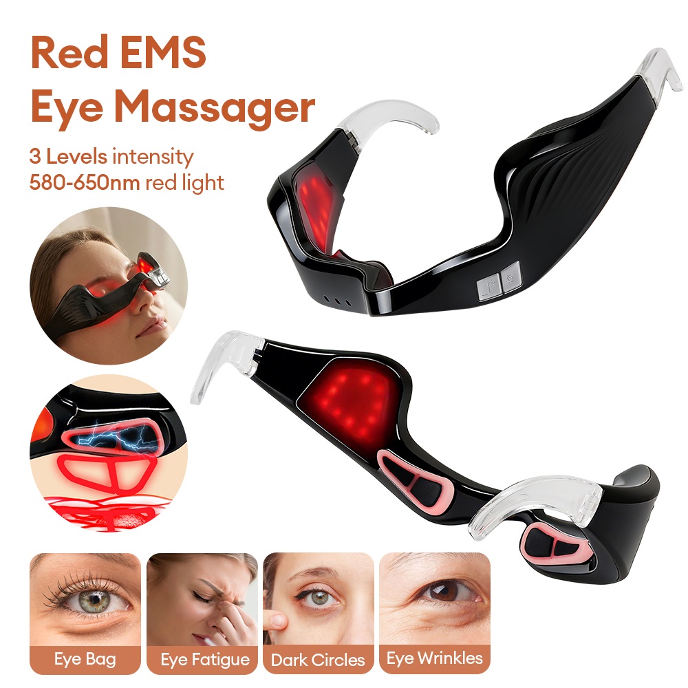 電気アイマッサージャー赤色光療法目の疲労を和らげる滑らかな目 - Light Therapy Glasses のレビューと価格