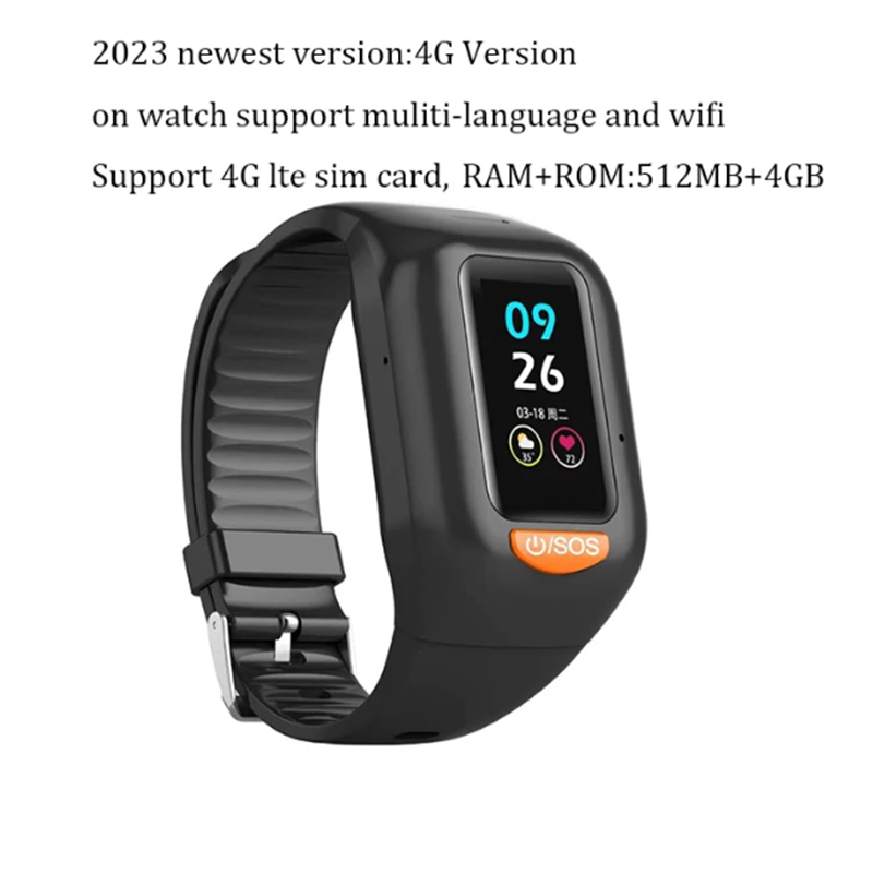 最新の高齢者 4 グラムスマートウォッチメンズカラースクリー - Fall Detection Watch のレビューと価格