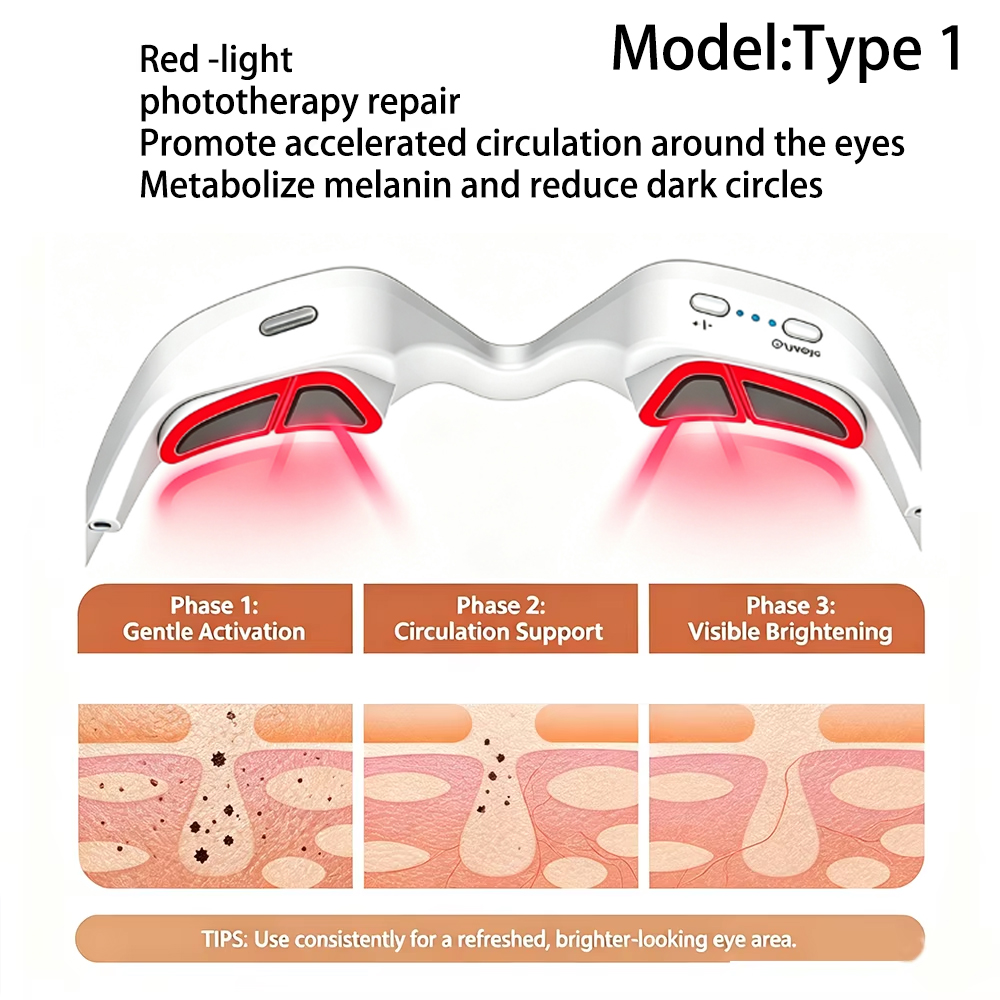 アイケア美顔器 3D赤色光 眼元リラックスマッサージ 疲労軽 - Light Therapy Glasses のレビューと価格